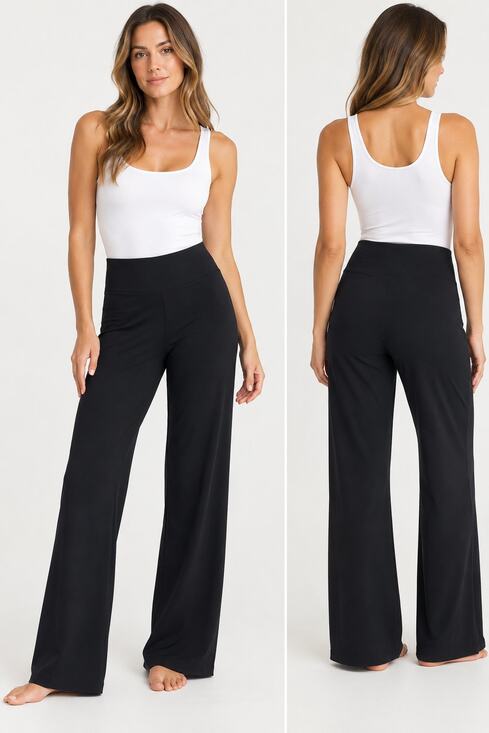 Ripley Rader Pants - Ripley Rader Ponte Knit Wide Leg Pants Black Size 2 Small High Rise Pull On